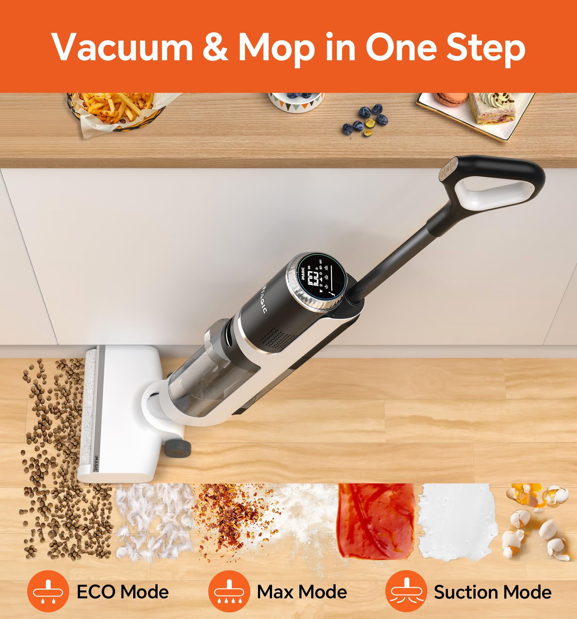 Imagic M3 Wet Dry Vacuum Cleaner, Cordless Vacuum Mop All In One For Hard Floors, Lightweight Floor Cleaner For Sticky Messes Wi